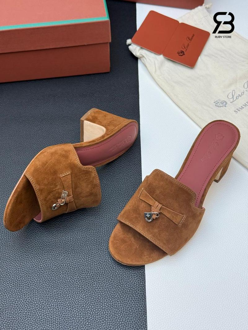 Giày Loro Piana Summer Charms Sandal 5.5Cm Suede Wot chất lượng tốt