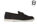 Giày Loro Piana Summer Charms Walk Loafer Suede Black chất lượng tốt nhất