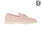 Giày Loro Piana Summer Charms Walk Loafer Suede Nappa Pink Sand chính hãng