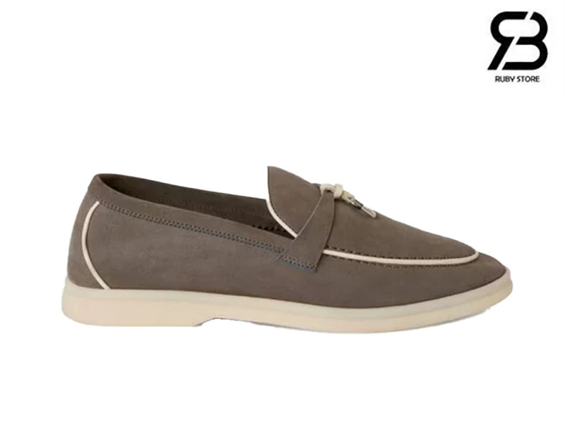 Giày Loro Piana Summer Charms Walk Loafer Suede Nappa Shade Grown cao cấp