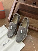 Giày Loro Piana Summer Charms Walk Loafer Suede Nappa Shade Grown cao cấp
