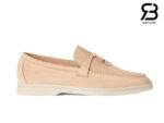 Giày Loro Piana Summer Charms Walk Loafer Suede Whisper Pink chất lượng cao