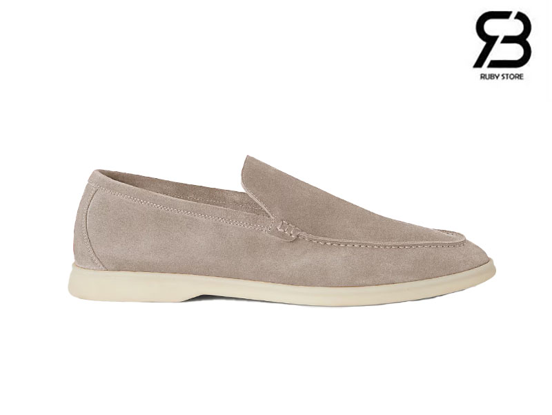 Giày Loro Piana Summer Walk Loafer Suede Beige chất lượng tốt nhất
