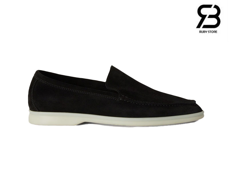 Giày Loro Piana Summer Walk Loafer Suede Black chất lượng cao