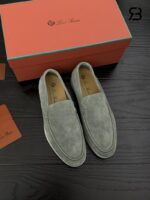 Giày Loro Piana Summer Walk Loafer Suede Gull Gray cao cấp