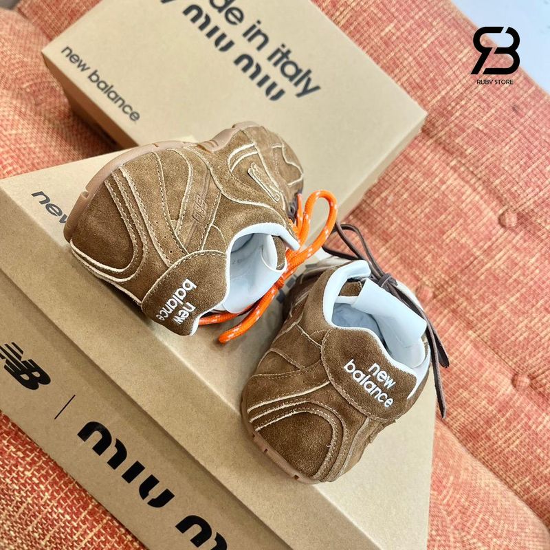 Giày New Balance x Miu Miu 530 SL Suede Sneakers Cinnamon chất lượng tốt