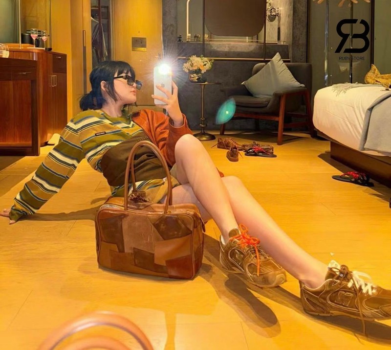 Giày New Balance x Miu Miu 530 SL Suede Sneakers Cinnamon chất lượng cao
