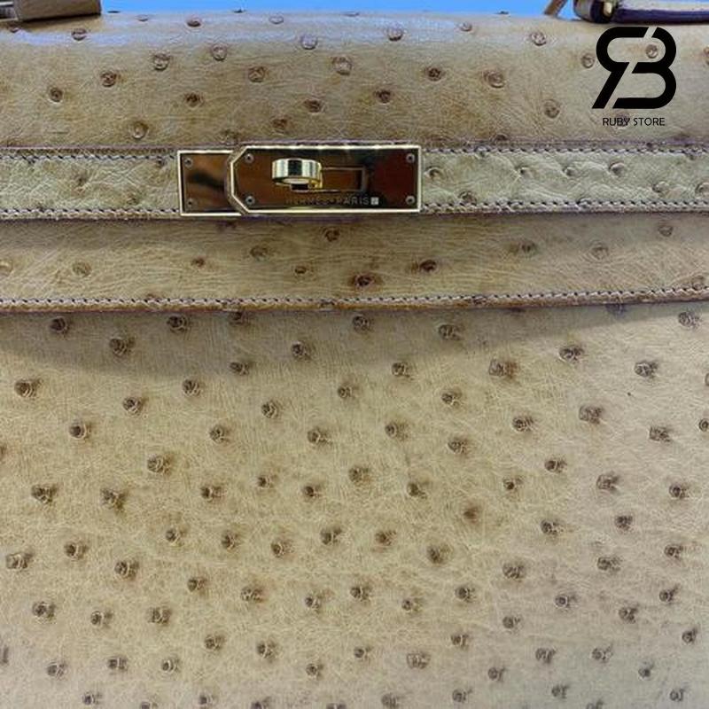 Hermes da đà điểu màu nâu