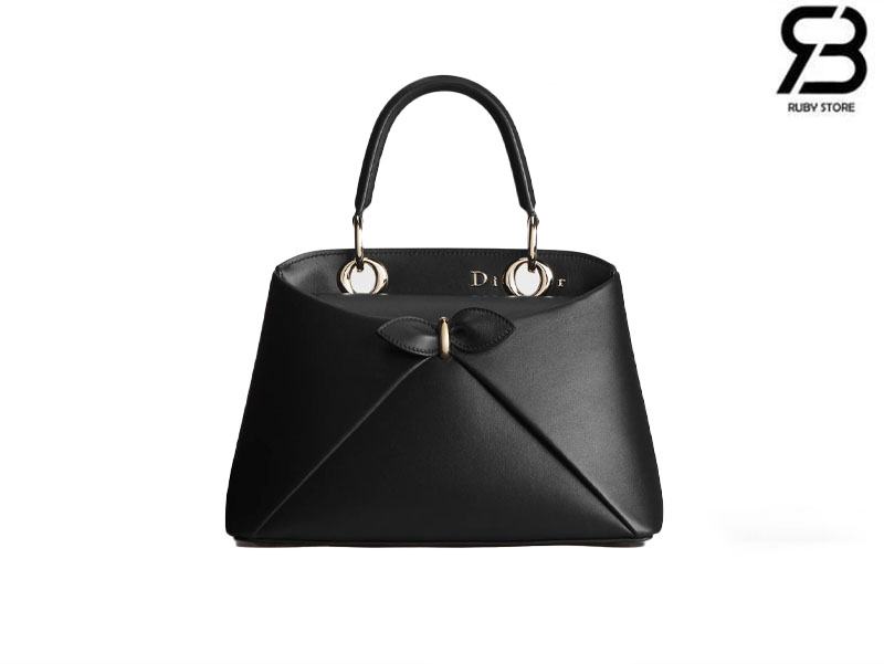 Túi Dior Cigale Small Bag Shiny Supple Calfskin Black Đen cao cấp
