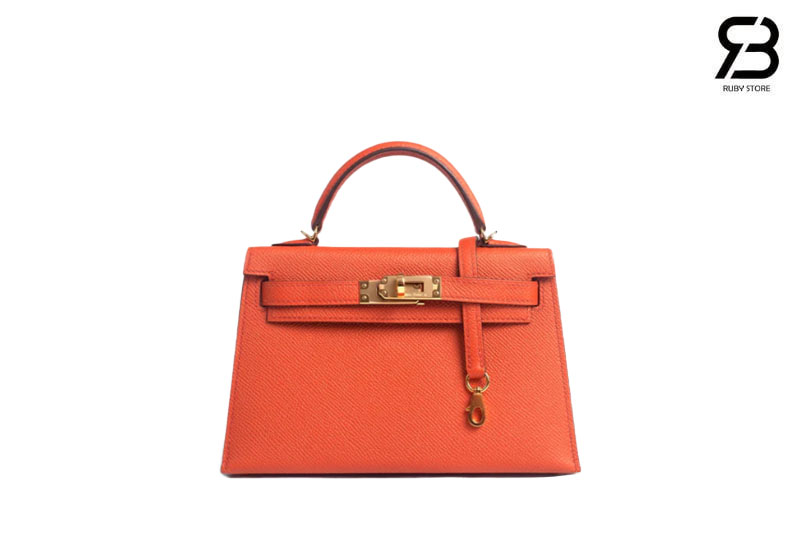 Túi Hermes Mini Kelly II 20 Feu Epsom GHW chính hãng