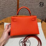 Túi Hermes Mini Kelly II 20 Feu Epsom GHW cao cấp sang trọng