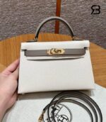 Túi Hermes Mini Kelly II 20 HSS Craie Gris Asphalte Epsom GHW