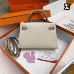 Túi Hermes Mini Kelly II 20 HSS Craie Gris Asphalte Epsom GHW chính hãng