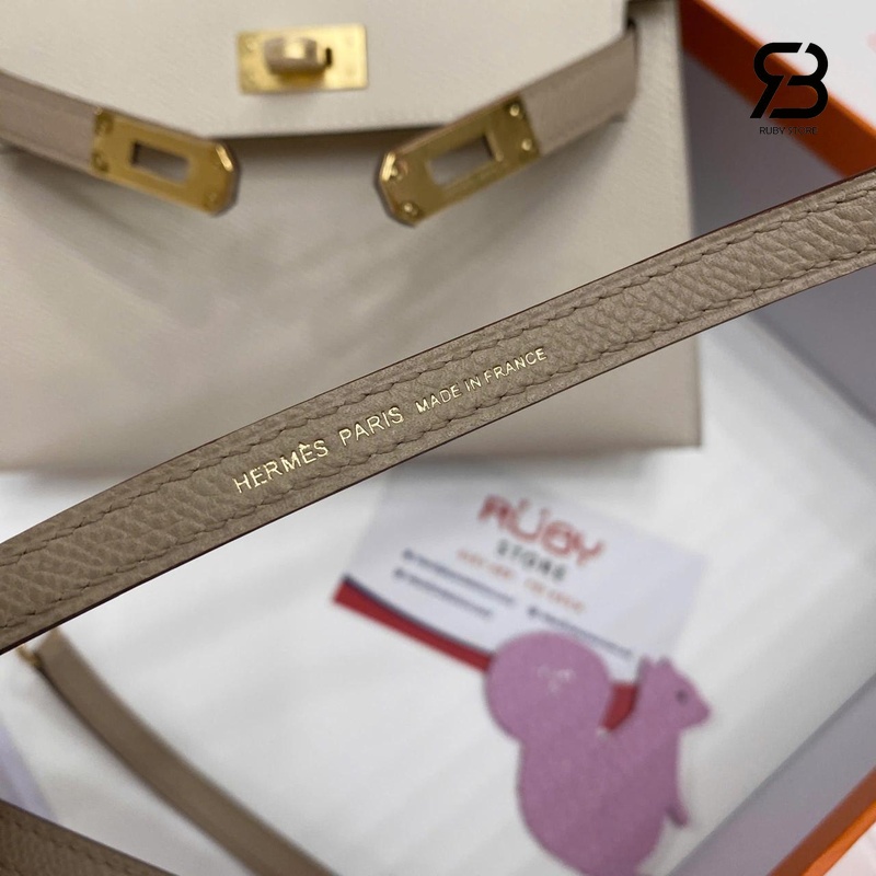 Túi Hermes Mini Kelly II 20 HSS Craie Trench Epsom GHW
