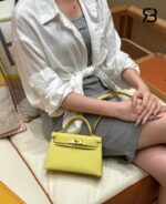 Túi Hermes Mini Kelly II 20 Lime Epsom GHW Best Pháp sang trọng