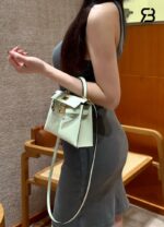 Túi Hermes Mini Kelly II 20 Vert Fizz Epsom GHW đẹp sang trọng