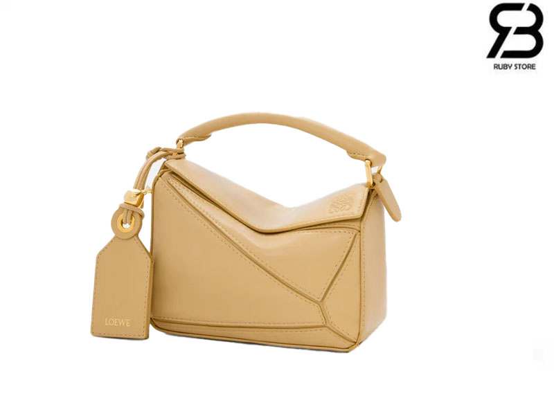 Túi Loewe Mini Featherlight Puzzle Bag in Nappa Lambskin Dark Butter chính hãng