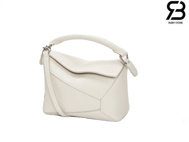 Túi Loewe Mini Puzzle Edge Bag in Soft Grained Calfskin Light Ghost chất lượng cao