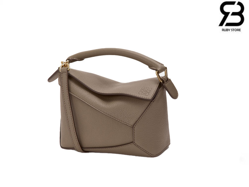 Túi Loewe Mini Puzzle Edge Bag in Soft Grained Calfskin Taupe cao cấp