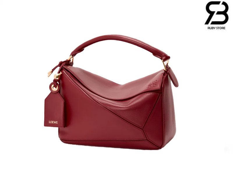 Túi Loewe Small Featherlight Puzzle Bag in Nappa Lambskin Burnt Red chính hãng
