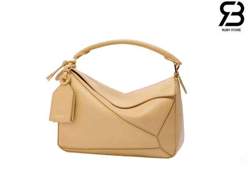 Túi Loewe Small Featherlight Puzzle Bag in Nappa Lambskin Dark Butter