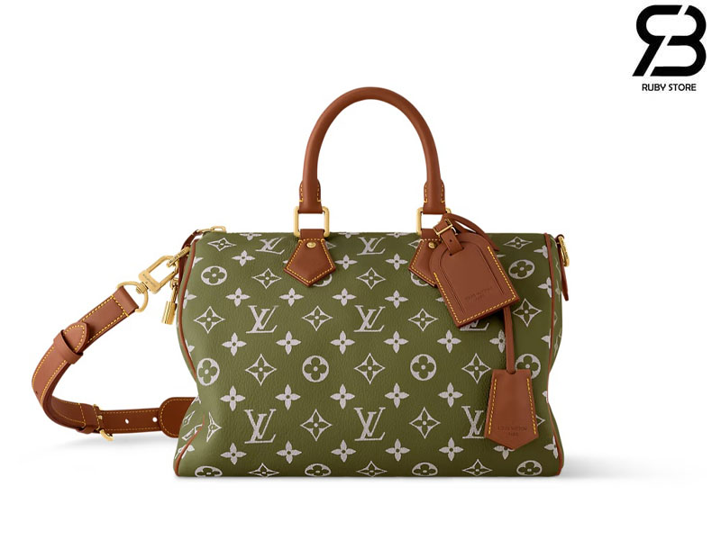 Túi LV Speedy P9 Bandoulière 30 Monogram Green Sancha Xanh Lá Best Pháp