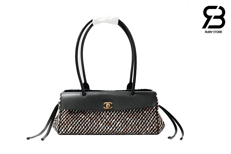 Túi Chanel Baguette SS26 Small Shopping Bag Black Tweed Best Pháp