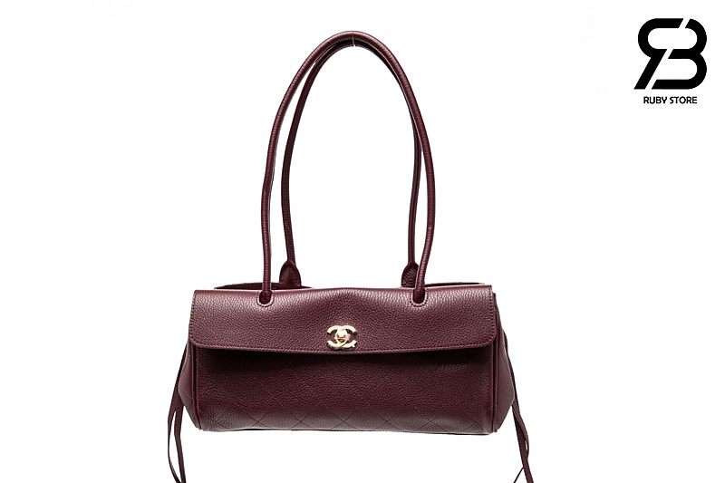 Túi Chanel Baguette SS26 Small Shopping Bag Burgundy Red Best Pháp