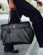 Túi Chanel Large Shopping Bag Size 43 Black Calfskin Best Pháp, chi tiết sang trọng