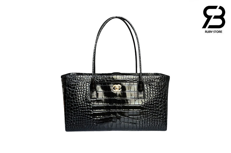 Túi Chanel SS26 Small Tote Bag Black Crocodile Embossed cao cấp