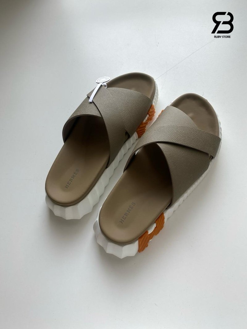 Dép Hermes Infra Sandal Màu Be Trắng Da Epsom chất lượng cao