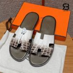 Dép Hermes Izmir Himalaya Crocodile Cá Sấu Bạch Tạng Best Quality