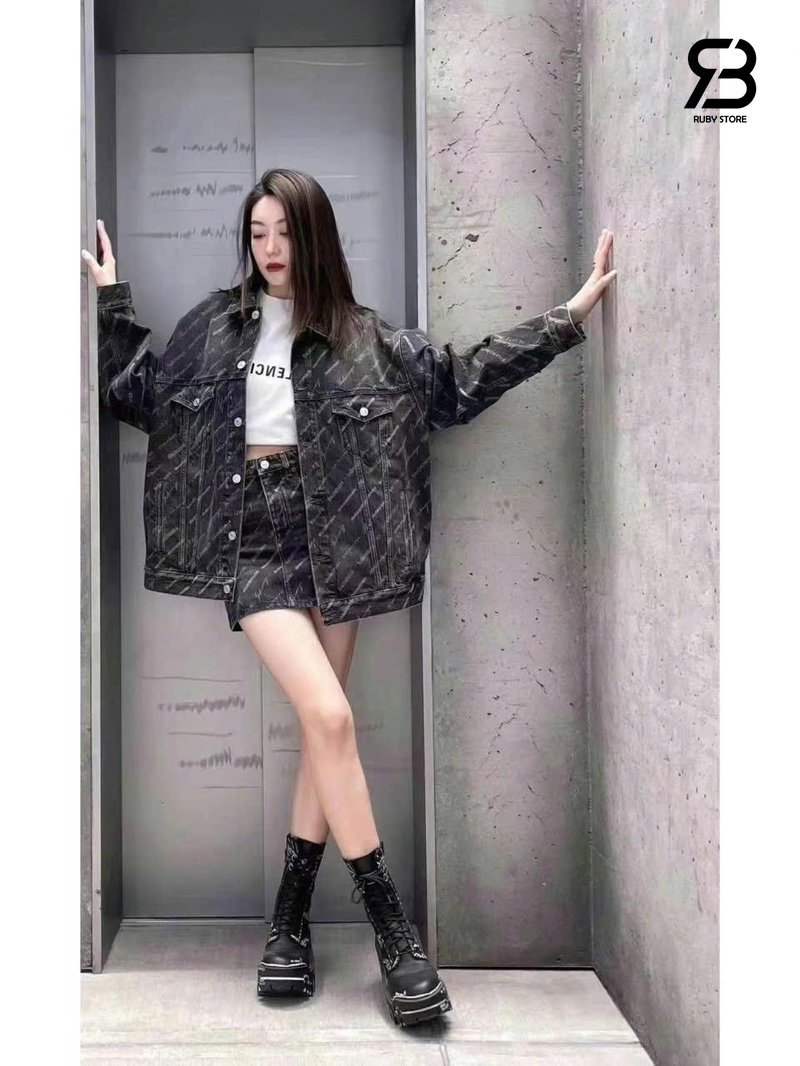 Giày Balenciaga Bulldozer Laceup Boot Black Outline Calfskin chất lượng tốt nhất