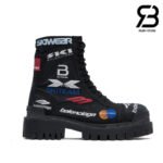 Giày Balenciaga Combat Strike Boot Worn-Out - Black Allover Print chất lượng cao