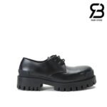 Giày Balenciaga Cowhide Lacing Thick Sole Casual Leather Shoes Black