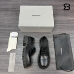 Giày Balenciaga Cowhide Lacing Thick Sole Casual Leather Shoes Black chất lượng tốt