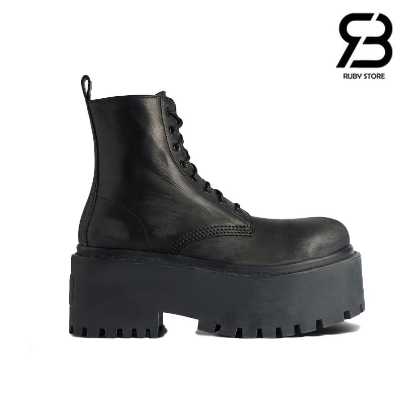 Giày Balenciaga Strike Platform Bootie in Black Soft Bullskin chất lượng tốt