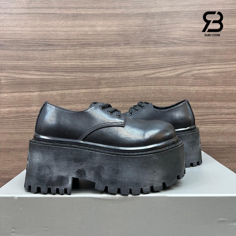 Giày Balenciaga Strike Platform Derby in Black Low-top chất lượng cao với logo đặc trưng