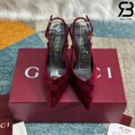 Giày Cao Gót Nhung Gucci Burgundy Velvet Pumps Màu Đỏ chính hãng sang trọng