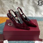 Giày Cao Gót Nhung Gucci Burgundy Velvet Pumps Màu Đỏ sang trọng