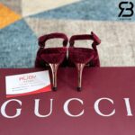 Giày Cao Gót Nhung Gucci Burgundy Velvet Pumps Màu Đỏ sang trọng