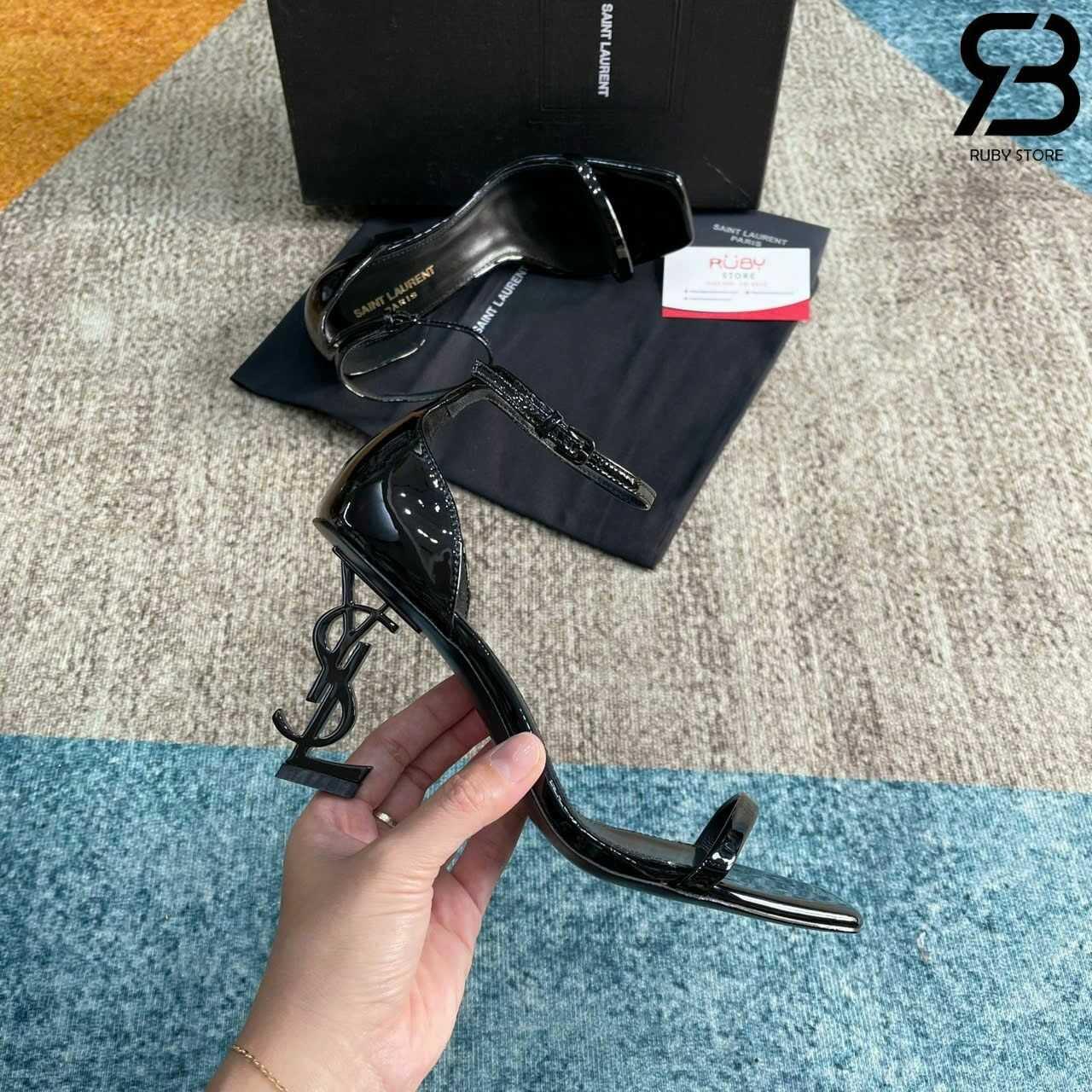 Giày Cao Gót YSL Opyum Sandals So Black Patent Leather chất lượng tốt nhất