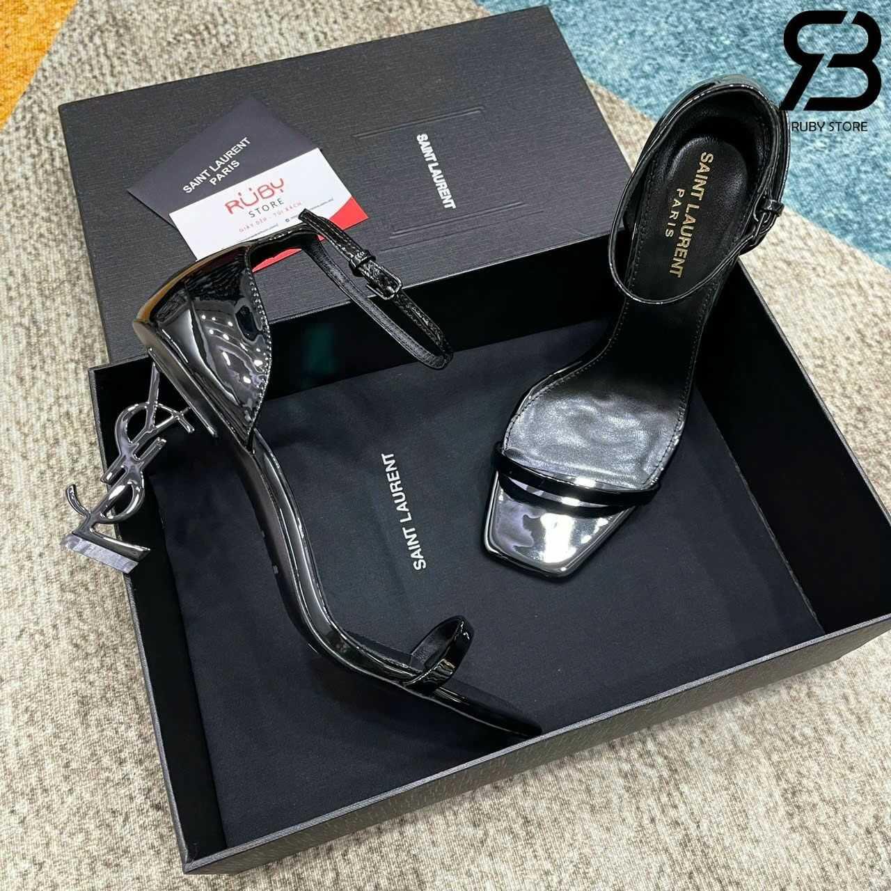 Giày Cao Gót YSL Opyum Sandals So Black Patent Leather chất lượng tốt nhất