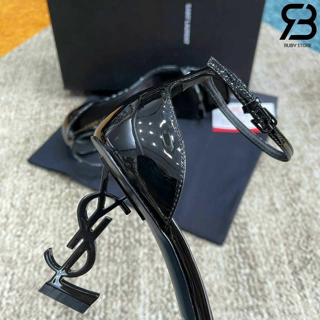 Giày Cao Gót YSL Opyum Sandals So Black Patent Leather chất lượng tốt nhất