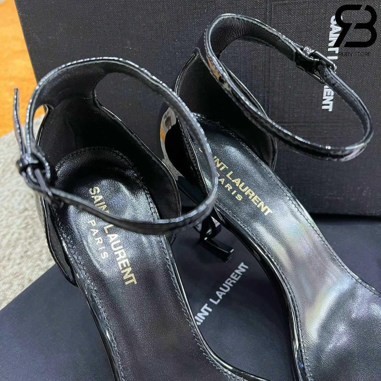 Giày Cao Gót YSL Opyum Sandals So Black Patent Leather chất lượng tốt nhất