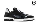 Giày LV Trainer Sneaker Black Monogram Jacquard Plain Calf Leather cao cấp sang trọng