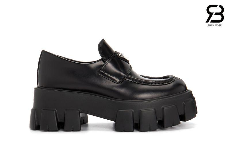 Giày Prada Monolith Brushed Leather Loafer cho nữ, chất lượng tốt nhất