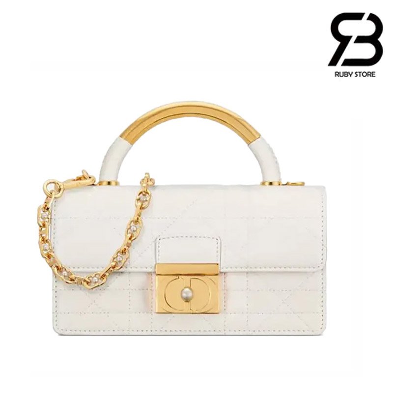 Túi Dior Ange Mini Bag Latte Macrocannage Lambskin sang trọng