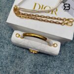 Túi Dior Ange Mini Bag Latte Macrocannage Lambskin với logo tinh tế