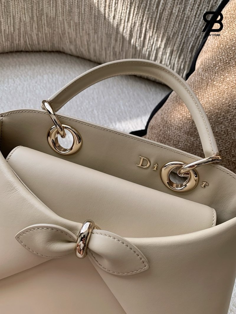 Túi Dior Cigale Small Bag Shiny Supple Calfskin Beige Kem cao cấp